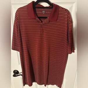 Nike Golf Men's Red/Maroon Striped Polo Shirt~XL~Short Sleeve